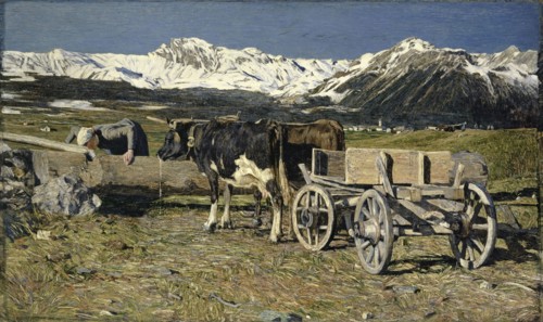At the Potions (Cows in the Yoke), 1888, oil on canvas, 84.1 x 141.2 cm, Signed and dated on the