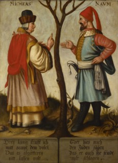The Prophets Micah and Nahum, oil on canvas, 104 x 76.5 cm, unsigned., About the figures: MICHEAS
