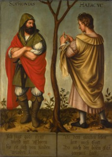 The prophets Zephaniah and Habakkuk, oil on canvas, 104 x 76 cm, unmarked., About the figures: