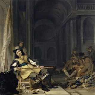 Officer and Soldier in a Third Quarter, c. 1645-1650, oil on oak, 71.6 x 71.3 cm, unmarked, Simon