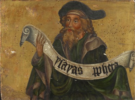 The Prophet Isaiah, 1st third of the 15th century, mixed technique on hardwood laminated with