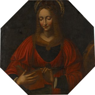 St. Catherine, oil on panel, 60.5 x 60.5 cm, unsigned, Cesare da Sesto, (Art (?) / style of (?)),