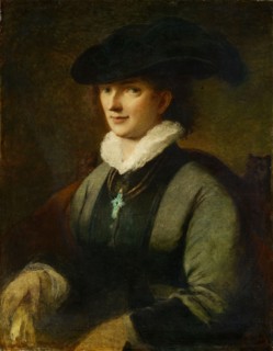 Princess of Hohenlohe, 1872, oil on canvas on paper, 85.7 x 67.7 cm, signed lower right: F Lenbach,