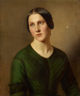 Portrait of a Woman, Oil on Canvas, 59 x 49.5 cm, Unmarked, Adolf Follenweider, Basel 1823–1895