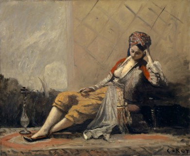 Odalisque, 1871/1873, oil on canvas, 50.7 x 61.2 cm, signed lower right: COROT, Jean-Baptiste