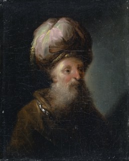 Study Head (Orientale), half profile to the right, oil on panel, 14.7 x 11.9 cm, not marked, Johann