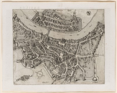 Small birdshow from Basel, from the southwest, drawing 1615, probably after 1620 etched in Holla,