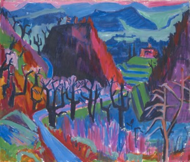 Landscape with chestnut trees, 1925, oil on canvas, 86 x 100.2 cm, signed and inscribed on the