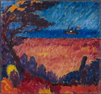 On the Baltic Sea, 1911, oil on linen textured cardboard, 50 x 54 cm, signed and dated u., r .: A.