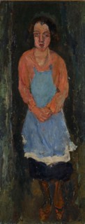 La cuisinière au tablier bleu, around 1930, oil on canvas, 128 x 50.5 cm, unmarked, Stiftung Im