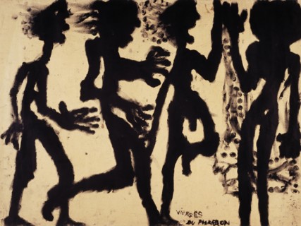 Vierges du pharaon, 1937/42, fingerprint, black ink on paper, 43 x 58 cm, inscribed and signed., M