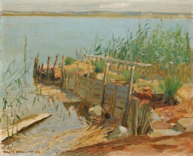 Uferstudie am Untersee, 1925, oil on canvas, on board, 35.5 x 44.5 cm, signed and dated lower left:
