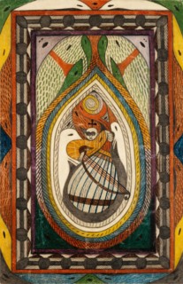 Musician, c. 1913, pencil and crayon, sheet: 44.2 x 28.8 cm, recto and verso without text (verso by