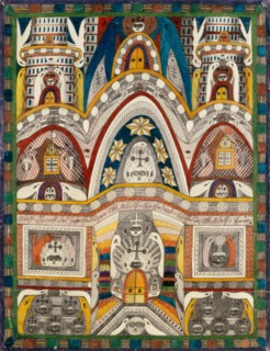 Adolf = Cathedral, = Ship in, Skt. Adolf = Heim, 1916, January 1, pencil and crayon, sheet: 64.7 x