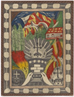 Tiger = Zohrn = Giant = Glacier, = Hochalp = Stok, in Northwest = India, 1917, pencil and colored