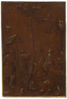 Christ on the Mount of Olives, 1520, pen in black, washed, heightened with white, on reddish brown