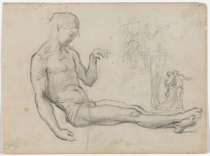 After Fra Bartolommeo: Christ Study, 1866/69, pencil, verso: pencil, leaf: 17.7 x 24 cm, not