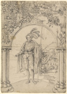 Broken glass with Swiss Confederation, in the upper picture Storm on a fortress, around 1507,