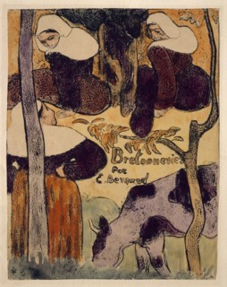Les Bretonneries, 1889, zincography in black on wove paper, revised with watercolor and gouache,