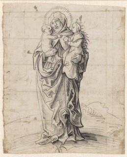 The hl., Anna Selbdritt, c. 1507, pen in black, sheet: 19.6, 19.1 x 15.8 cm, signed in monogram: VG