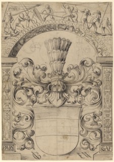 Slice tear with the coat of arms of Austria, in the upper picture Putten in the fighting game,