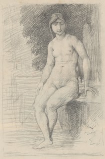 Study on composition innocence, pencil, verso: pencil, leaf: 48.5 x 34.7 cm, not marked, Hans von