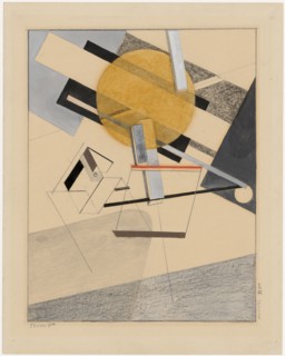 Proun 7A, collage, pencil, pen with Indian ink, single-line rectangle edging, picture: 18 x 14.1 cm