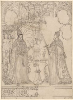 Disc rupture with Pope Clement VII and Emperor Charles V as shield attendants and the Basel coat of