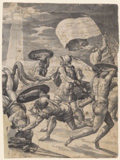 Conversion of Saul, feather in black, gray washed, verso: feather, sheet: 31.9, 32.5 x 23.4 cm, 24