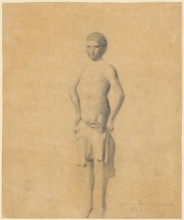 Stripping Boy (Study on Recruitment?), Pencil, Sheet: 19.9 x 16.6 cm, Unmarked, Otto Meyer-Amden,