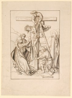 The Descent from the Cross, pen in brown, gray washed, wound up, sheet: 21.8 x 15.7 cm |, Picture: