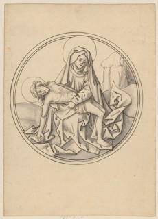 Mary with the body of Christ in the lap (pietà), pen in black, gray wash, sheet: 15.3 x 10.9 cm |,