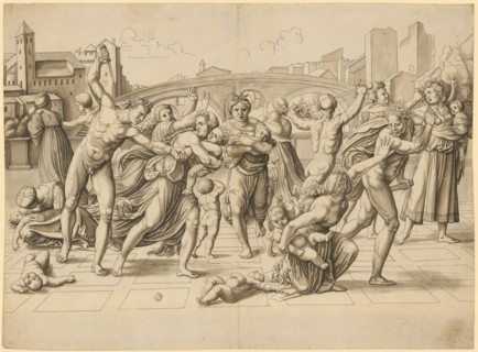 The Murder of Children in Bethlehem, pen in brown, greyish brown, sheet: 31.7 x 43.5 cm, unsigned,