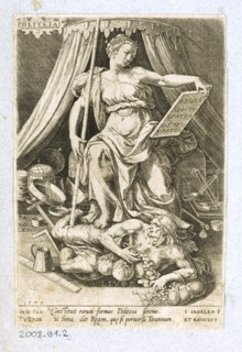 Personification of Politics (Politeia), 1579, copperplate engraving on paper, sheet: ca. 14 x 9 cm,