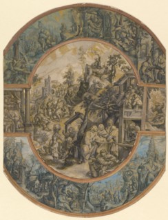 The story of Abraham, around 1590/95, feather (black), middle and side pieces gray, upper and lower