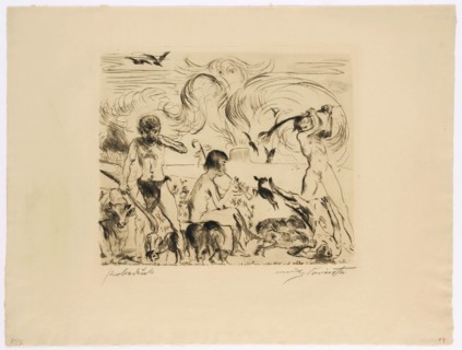 Fratricide, 1911, drypoint on Zanders laid paper (Wz r.), Proof, 2nd condition (from 2), sheet: 37