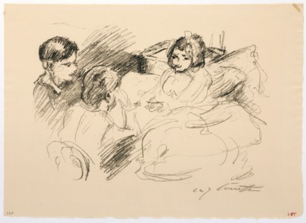 Woman of the artist with Thomas and Mine, lithograph, sheet: 31 x 43.3 cm (largest mass), R. signed