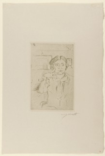 The wife of the artist, 1909, drypoint with vernis mou (?), Only condition, folia: 38.4 x 26.2 cm