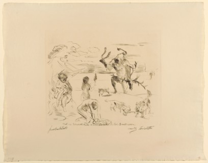 In the sweat of your face, 1911, drypoint (W .: J W ZANDERS), proof, single condition, leaf: 39.8 x