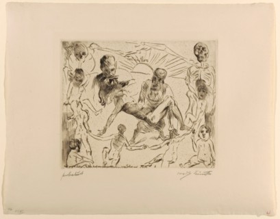 Adam's death, 1911, drypoint with surface tone (watermark: J W ZANDERS), proof, [which condition?,