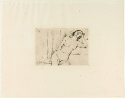 Resting three-quarter act, 1911, etching (Vernis mou), Only one condition, Pad pressure [?], Plate: