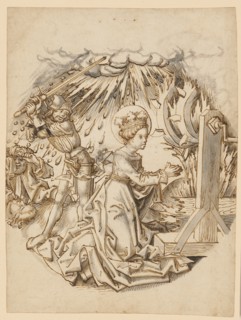 The beheading of the hl., Katharina, feather in light brown, gray washed, sheet: 21.6 x 16 cm |,
