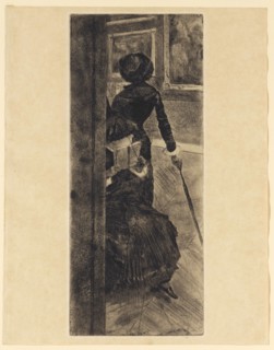 Mary Cassatt au Louvre: les peintures, 1879/80, etching, vernis mou, aquatint and drypoint, print