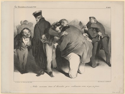 Nous sommes tous d'honnêtes gens, embrassons-nous, et que ça finisse, 1834, chalk lithograph,