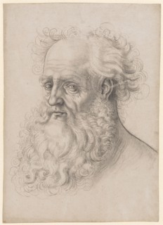 Head of a bearded man, left, black chalk, partially wiped, sheet: 31.4 x 22.4 cm, unsigned, Hans