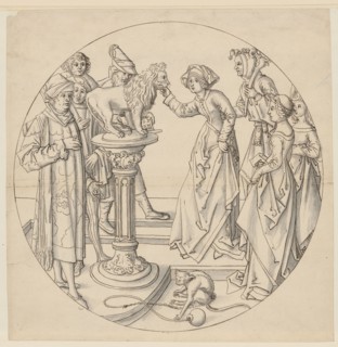 The Mouth of Truth, beginning of the 16th century, feather in brown, gray washed, page: 30 x 29.7