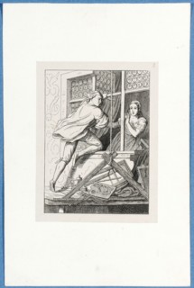 The beloved Holbein at the window of Maria, c. 1857, pen lithograph, mounted on base paper, mounted