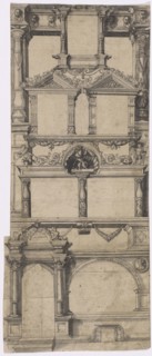 Design for a facade painting at the house Zum Greifenstein in Basel, 1st half of the 16th century,