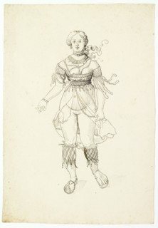 Fantastically Dressed Up Nude Woman, 1st Half of the 16th Century, Feather in Black, Sheet: 21.1 x