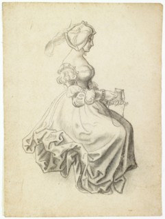Sitting Woman with Purse, 1514/1516, Black Chalk, Sheet: 20.9 x 15.5 cm, Unrecorded, Anonym,
